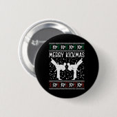 Merry Kickmas Ugly Kerstmis Karate Jiu Jitsu Mart Ronde Button 5,7 Cm (Voorkant /achterkant)