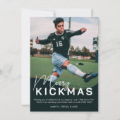 Merry Kickmas Voetbal Foto Feestdagenkaart (Voorkant)