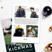 Merry Kickmas Voetbal Foto Feestdagenkaart