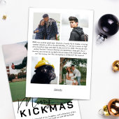 Merry Kickmas Voetbal Foto Kerstmis Feestdagenkaart
