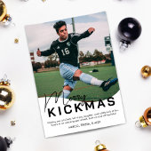 Merry Kickmas Voetbal Foto Kerstmis Feestdagenkaart