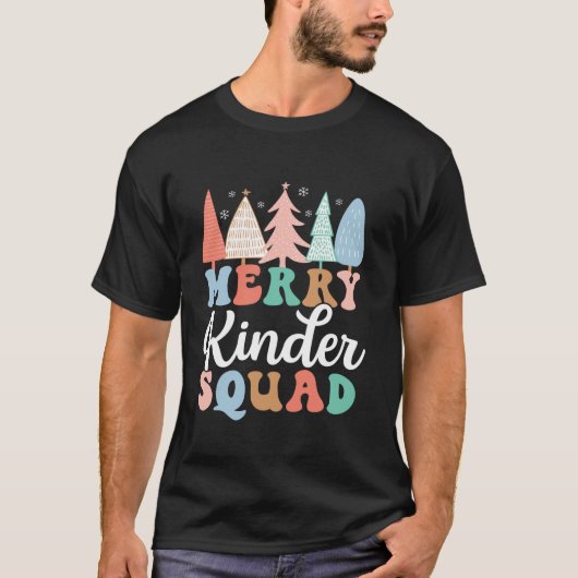 Merry Kinder Squad Kindergarten Teacher Kid Christ T-shirt (Voorkant)