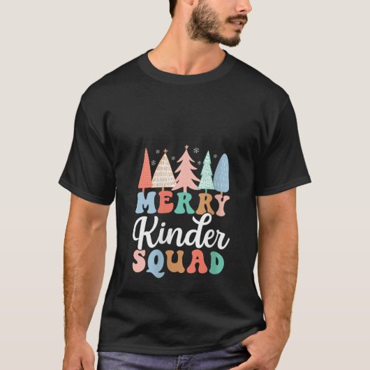 Merry Kinder Squad Kindergarten Teacher Kind Chris T-shirt (Voorkant)
