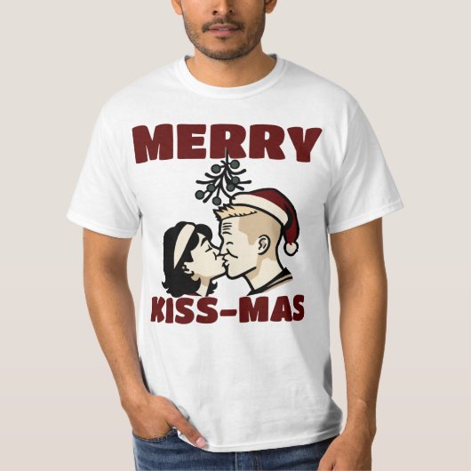 Merry Kiss-Mas Christmas T-shirt (Voorkant)