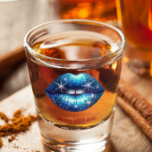 Merry KISS-mas Sparkling Blue Snowflake Lips Shot Glas