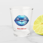 Merry KISS-mas Sparkling Blue Snowflake Lips Shot Glas (Voorkant)