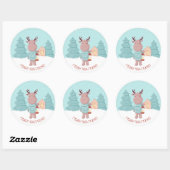 Merry Kiss Moose Funny Kerstmis Ronde Sticker (Vel)