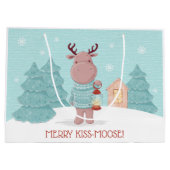 Merry Kiss Moose Kerstmis Groot Cadeauzakje (Achterkant)
