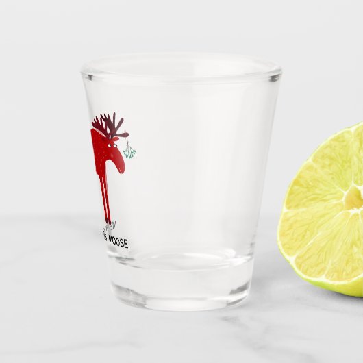 Merry Kiss Moose Kerstmis Shot Glas (Rechts)