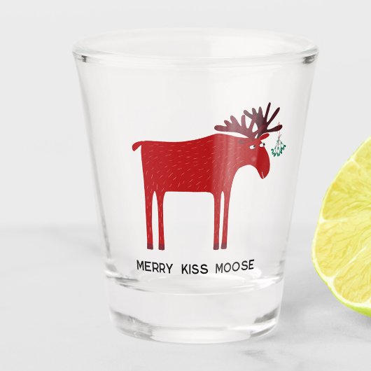 Merry Kiss Moose Kerstmis Shot Glas