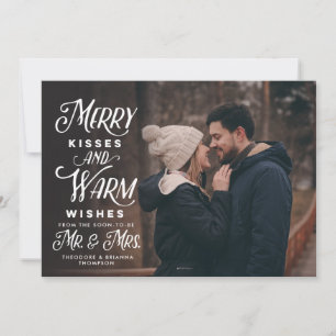 Merry Kisses en Warm wil de heer Holiday Feestdagenkaart