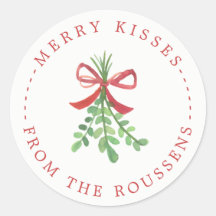 Merry Kisses Gepersonaliseerde Vakantie Stickers