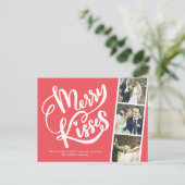 Merry Kisses Pas getrouwd Kerstmis Bedankt Feestdagenkaart (Staand voorkant)