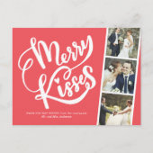 Merry Kisses Pas getrouwd Kerstmis Bedankt Feestdagenkaart (Voorkant)