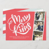 Merry Kisses Pas getrouwd Kerstmis Bedankt Feestdagenkaart (Voorkant / Achterkant)