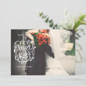 Merry Kisses Typography Kerstmis Full Bleed Photo Feestdagenkaart (Staand voorkant)