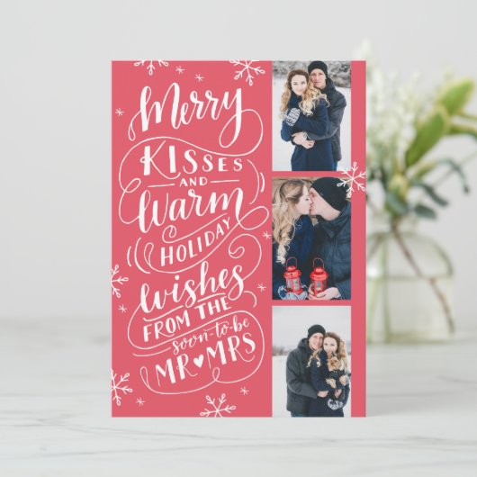 Merry Kisses Warm bewaart Datum 3 Rood Save The Date (Staand voorkant)