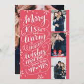 Merry Kisses Warm bewaart Datum 3 Rood Save The Date (Voorkant / Achterkant)