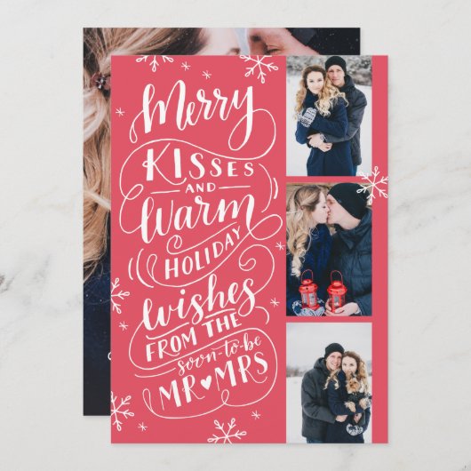 Merry Kisses Warm bewaart Datum 3 Rood Save The Date (Voorkant / Achterkant)