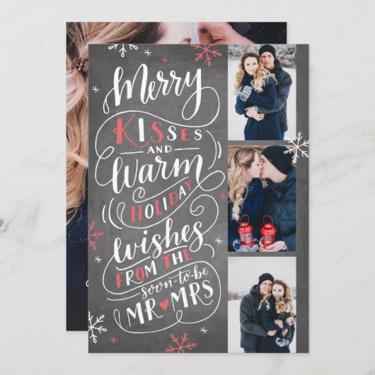 Merry Kisses Warm bewaart Datum 3 Rood Save The Date (Voorkant / Achterkant)
