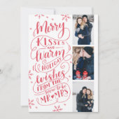 Merry Kisses Warm wil datum 3 foto opslaan Save The Date (Voorkant)
