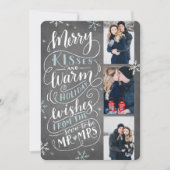 Merry Kisses Warm wil datum 3 foto opslaan Save The Date (Voorkant)