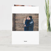 Merry Kisses Warm wil datum 3 gevouwen foto opslaa Feestdagen Kaart (Achterkant)