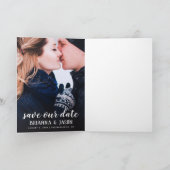 Merry Kisses Warm wil datum 3 gevouwen foto opslaa Feestdagen Kaart (Binnen)