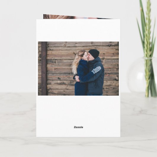 Merry Kisses Warm wil datum 3 gevouwen foto opslaa Feestdagen Kaart (Achterkant)