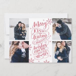 Merry Kisses Warm wil datum 4-foto opslaan Save The Date