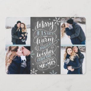 Merry Kisses Warm wil datum 4-foto opslaan Save The Date