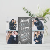 Merry Kisses Warm wil datum 4-foto opslaan Save The Date (Staand voorkant)