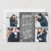 Merry Kisses Warm wil datum 4-foto opslaan Save The Date (Voorkant)