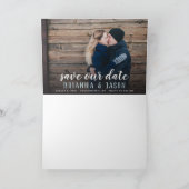 Merry Kisses Warm wil datum opslaan 4 Gevouwen fot Feestdagen Kaart (Binnen)