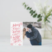 Merry Kisses Warm wil de Datum foto opslaan Aankondigingskaart (Staand voorkant)