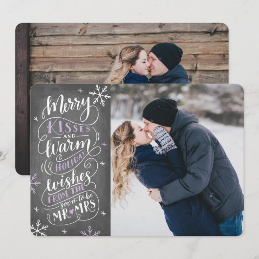 Merry Kisses Warm wil de Datum foto opslaan Save The Date (Voorkant / Achterkant)