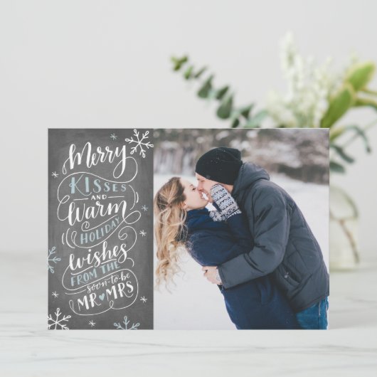 Merry Kisses Warm wil de Datum foto opslaan Save The Date (Staand voorkant)