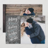 Merry Kisses Warm wil de Datum foto opslaan Save The Date (Voorkant / Achterkant)