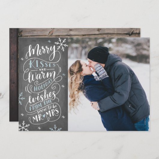 Merry Kisses Warm wil de Datum foto opslaan Save The Date (Voorkant / Achterkant)