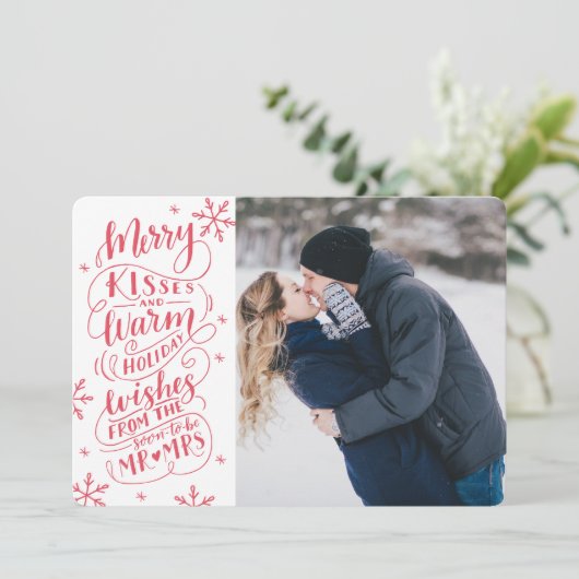 Merry Kisses Warm wil de Datum foto opslaan Save The Date (Staand voorkant)