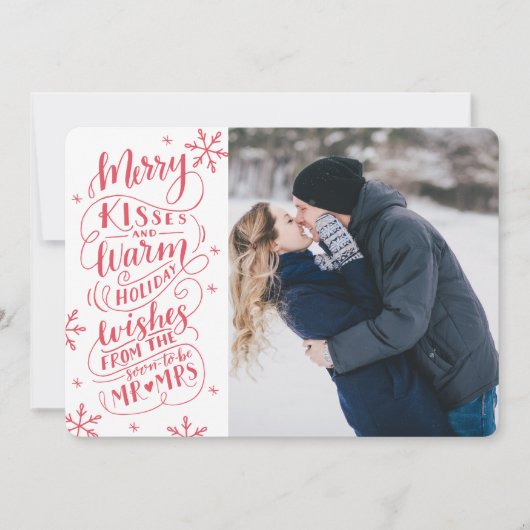 Merry Kisses Warm wil de Datum foto opslaan Save The Date (Voorkant)