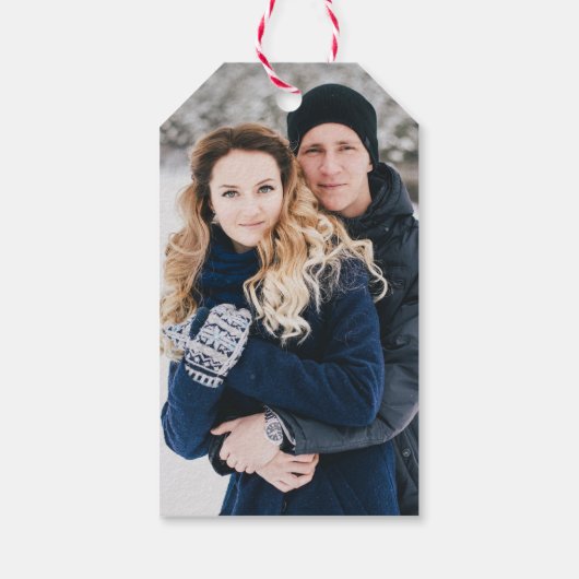 Merry Kisses Warm wil Mr. en Mrs Typografie Cadeaulabel (Achterkant)