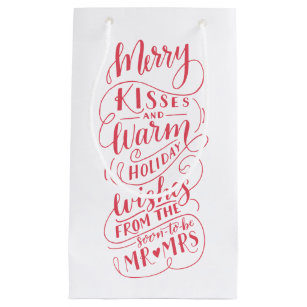 Merry Kisses Warm wil Mr. en Mrs Typografie Klein Cadeauzakje