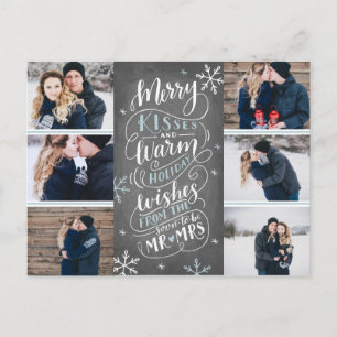 Merry Kisses Warm Wishes Save Date 6 - Foto Aankondigingskaart