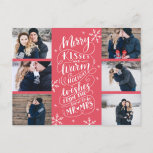 Merry Kisses Warm Wishes Save Date 6 - Foto Aankondigingskaart