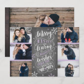 Merry Kisses Warm Wishes Save Date 6-Photo Lila Save The Date (Voorkant / Achterkant)