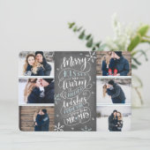 Merry Kisses Warm Wishes Save Date 6-Photo Save The Date (Staand voorkant)