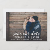 Merry Kisses Warm Wishes | Vakantie | Rood| 3-Foto Save The Date (Achterkant)