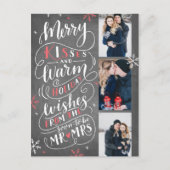 Merry Kisses Warme Vakantie Wensen | Red Save Date Aankondigingskaart (Voorkant)