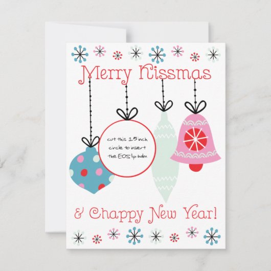 Merry Kissmas & Chappy New Year EOS Lip Balm Card Kaart (Voorkant)